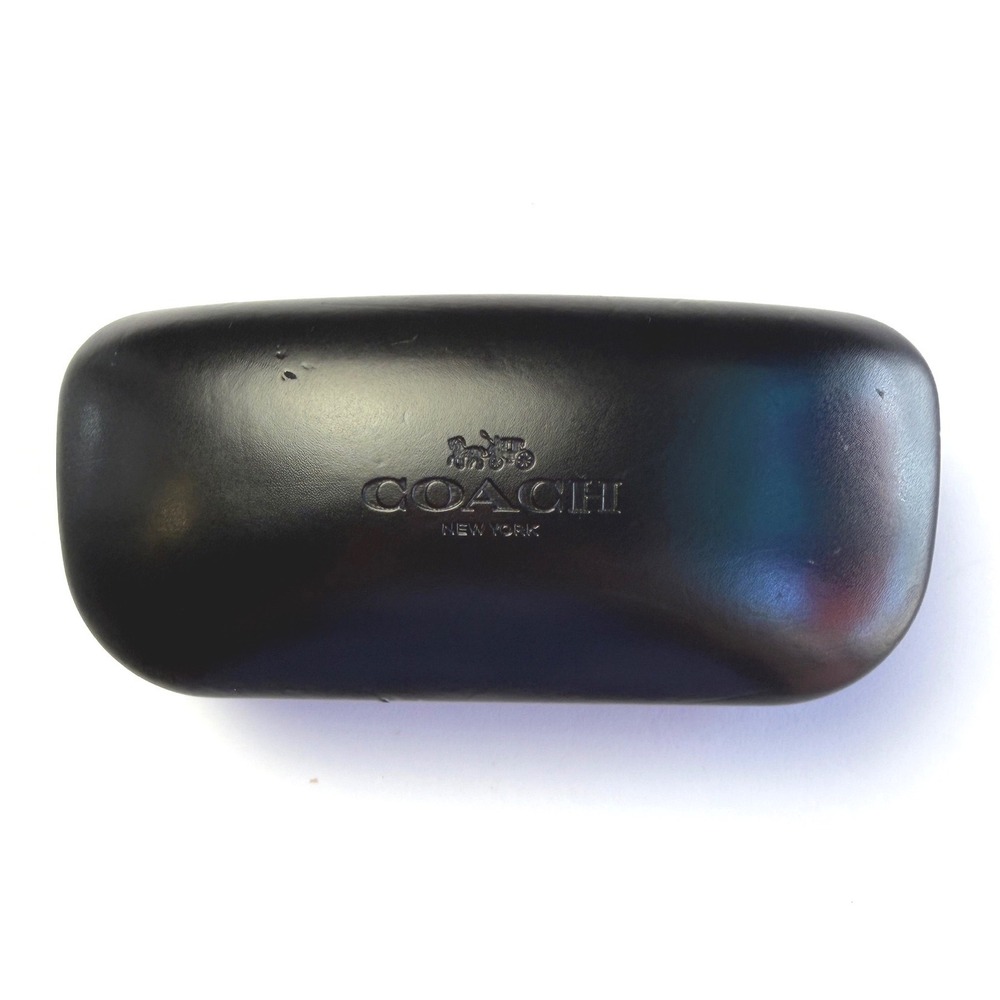 Coach Black Hard Clamshell Sunglasses Eyeglasses Case Logo Designer Minimalist L - Picture 1 of 9